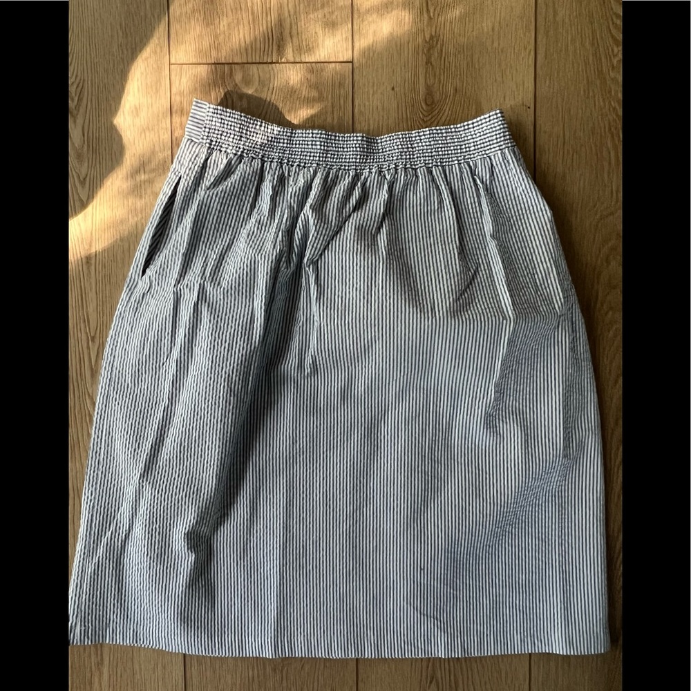 Jane and Delancey Pinstripe Seersucker Skirt